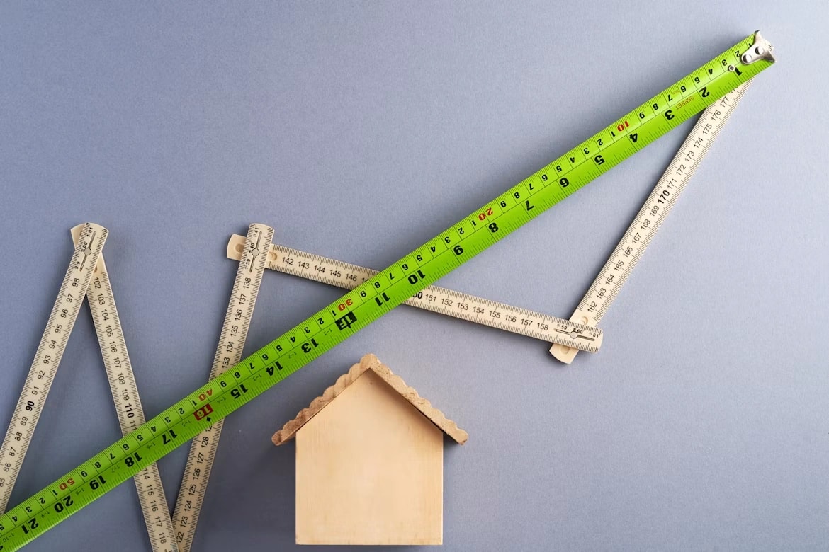 Measuring furniture with a tape measure