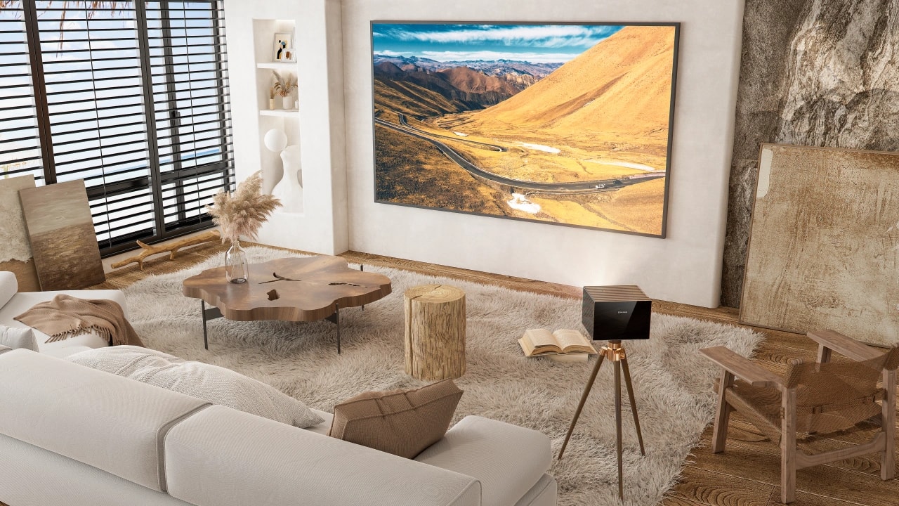 project a landscape photo in living room