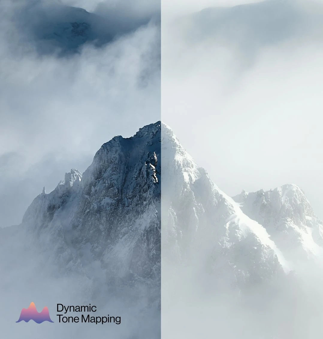 Valerion VisionMaster Max projecting detailed mountain image with dynamic tone mapping